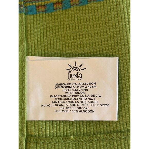Fiesta 4 PC Placemats Woven Design Colorful Stripe Fiestaware 14x20 Green - Picture 8 of 8